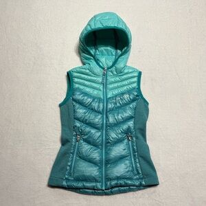 Free Country Hooded Down Vest Puffer Vest in Aqua Kids/Girls 5/6